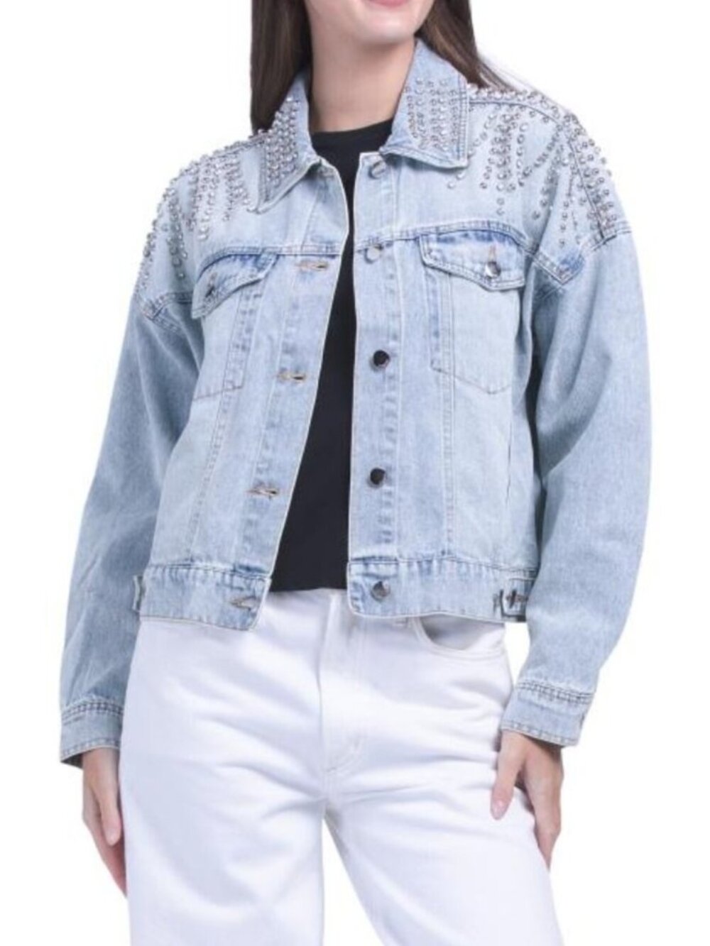 VIGOSS Bedazzled Denim Jacket